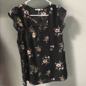 Floral black blouse